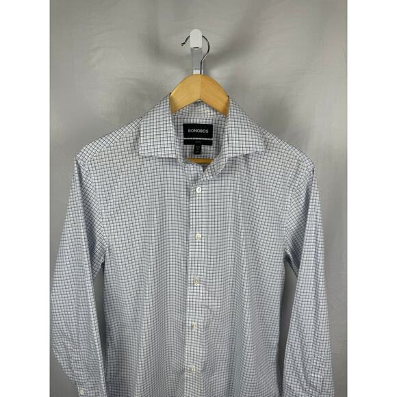 Bonobos Long Sleeve Button Up Dress Shirt Slim Fit Men's Size 15.5 Blue - Picture 1 of 6